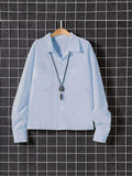 Camisa Homme Longa de Manga Comprida Coreana