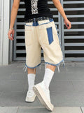 Shorts Denim Bege Punk Jeans