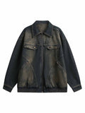 JAQUETA DISTRESSED MULTI-POCKET DENIM