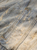 JAQUETA DISTRESSED RHINESTONE MUD-DYED