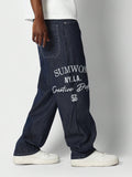 Calça Stynvo Denim reta com bordado
