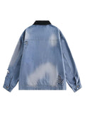 STYNVO Oversized Denim Sherpa Jaqueta