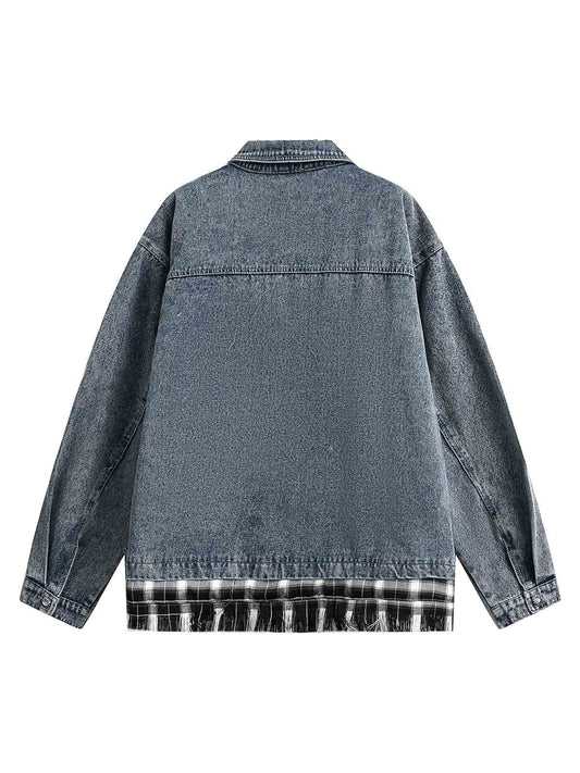 JAQUETA DISTRESSED PATCHWORK DENIM