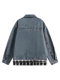 JAQUETA DISTRESSED PATCHWORK DENIM