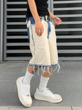 Shorts Denim Bege Punk Jeans