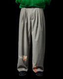 PLEATED WOOL KITE TROUSERS IN GREY