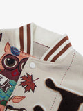 Jaqueta Owl Patch College Baseball Jersey