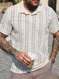 Camisa Polo Casual Geométrica Confort