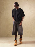 Shorts Denim Oversized de Perna Larga