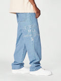Calça Stynvo Denim reta com bordado
