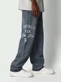 Calça Stynvo Denim reta com bordado