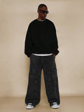 Calça Stynvo Denim Reta Anos 90 com Painéis Curvos