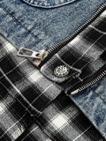 JAQUETA DISTRESSED PATCHWORK DENIM