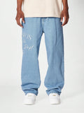 Calça Stynvo Denim reta com bordado