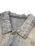JAQUETA DISTRESSED RHINESTONE MUD-DYED