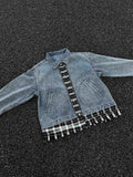 JAQUETA DISTRESSED PATCHWORK DENIM