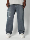 Calça Stynvo Denim reta com bordado