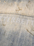 JAQUETA DISTRESSED RHINESTONE MUD-DYED