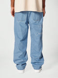 Calça Stynvo Denim reta com bordado