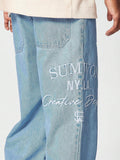 Calça Stynvo Denim reta com bordado