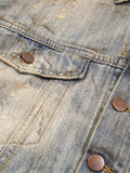 JAQUETA DISTRESSED RHINESTONE MUD-DYED