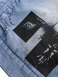 STYNVO Oversized Denim Sherpa Jaqueta