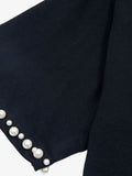Camiseta Elegant Pearl-Embellished Oversized