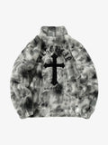 Jaqueta Heavy-Duty Faux Lambswool Tie-Dye Urban