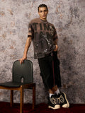 Camiseta Oversized Ink Splash Letter