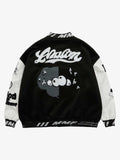 Jaqueta College Pink Terry Patch Baseball Jersey