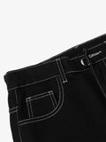 Calça Solid Color Casual Jeans Red
