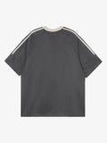 Camiseta Suede Contrast Spliced Oversize