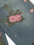 Calça Floral Rose Straight