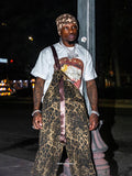 Macacão Leopard Print Street Style Workwear