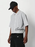 Camisa Xadrez Ajustada com Bordado